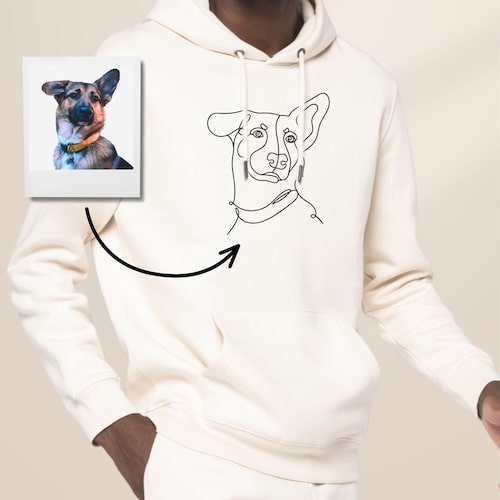 Individuell bestickter Line Art Hoodie