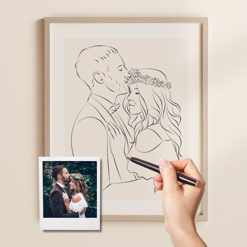 Portrait zeichnen lassen Line Art